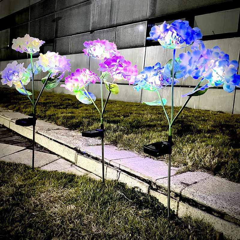 太阳能灯led绣球花灯庭院氛围装饰灯花园广场户外防水插地草坪灯