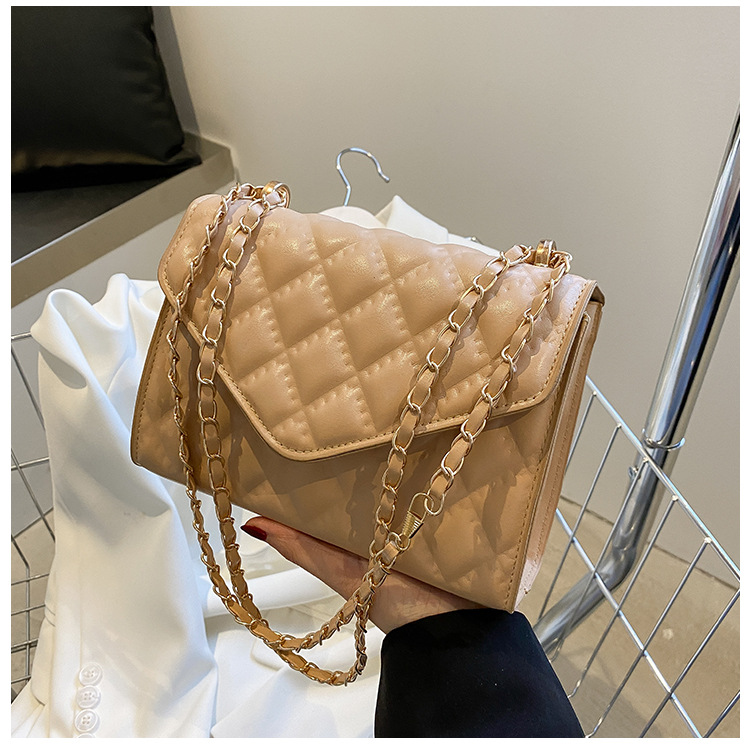 Rhombus Chain Small Bag for Women 2022 Spring and Summer New Trendy All-Match Messenger Bag Texture Special-Interest Shoulder Bag