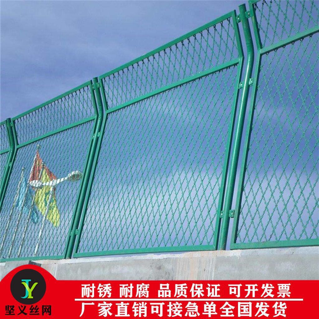 桥梁防抛网高速公路防落网围墙护栏框架防护网隔离菱形铁丝围栏网