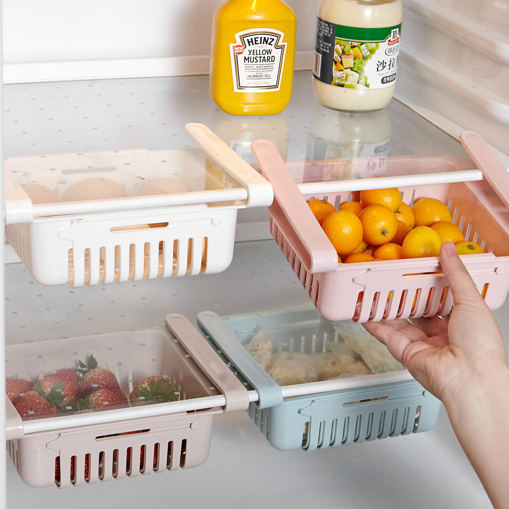 Refrigerator Storage Basket Flexible Retractable Refrigerator Storage Box Drawer Storage Ra Storage Crisper Freezer Box Storage