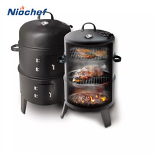 BBQ Grill Round Charcoal Stove Outdoor Bacon Portable 3 in 1