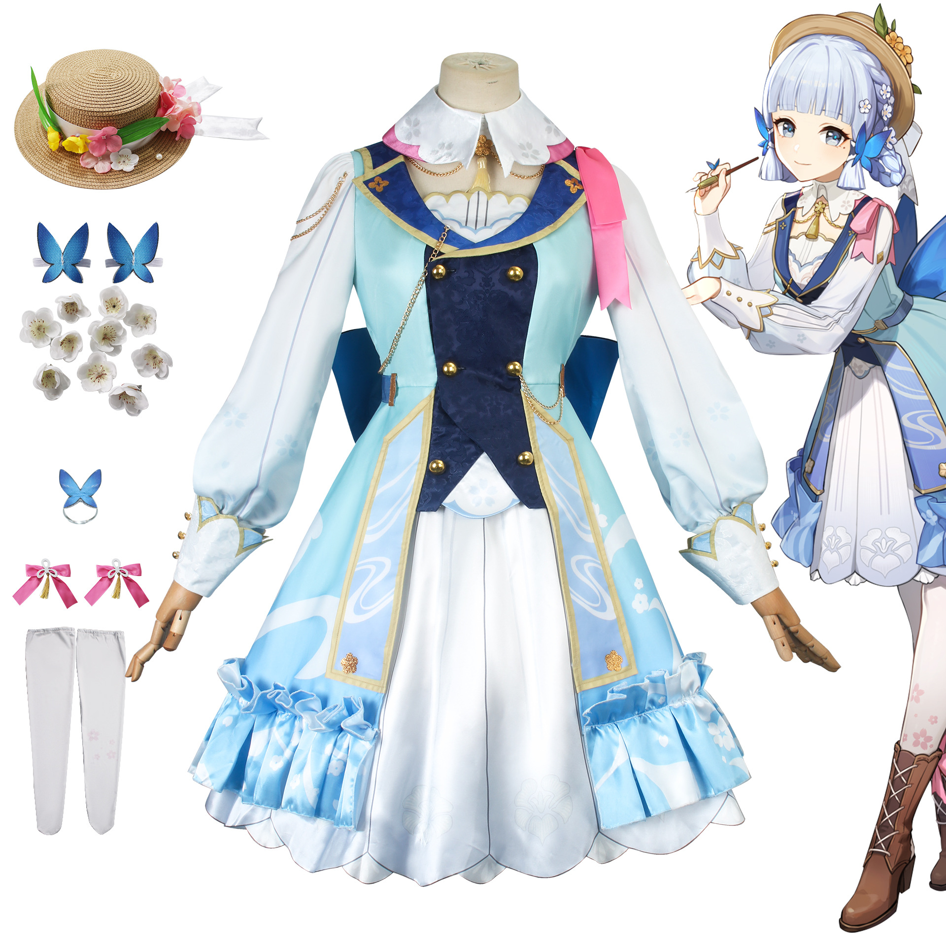 原神cos绫华神里绫华新皮肤花时来信裙子cosplay少女公主动漫服装