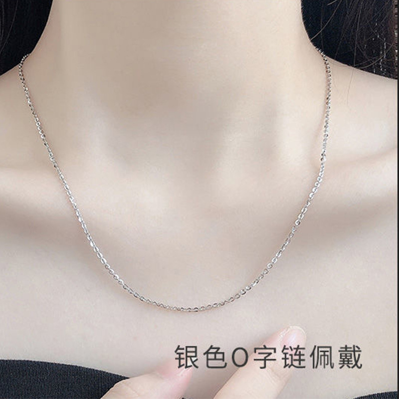 Entire Sterling Silver S 9.25 Million Energy Chain O Word Box Chain Electroplated Platinum 18K Gold Rose Gold Cross Chain Silver Necklace