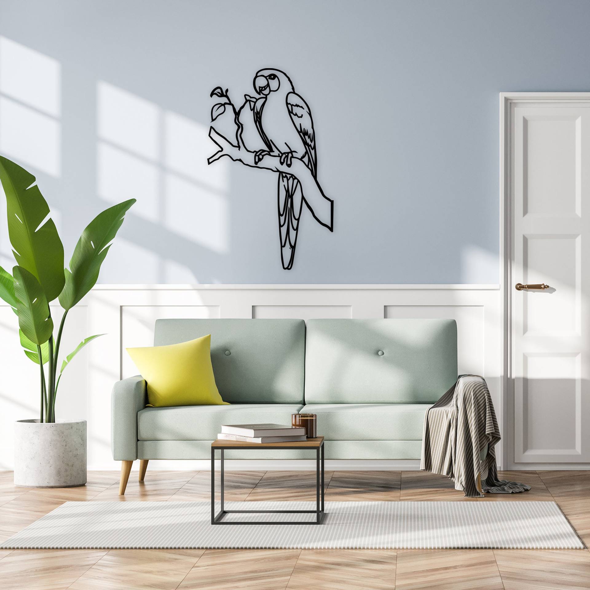 跨境新品鹦鹉金属装饰乔迁装饰家居壁挂铁艺工艺品源头工厂现货