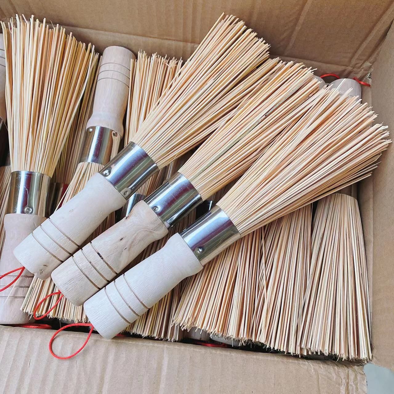 钢圈竹签锅刷刷锅刷子手工竹锅刷竹编刷把洗锅竹子竹洗碗