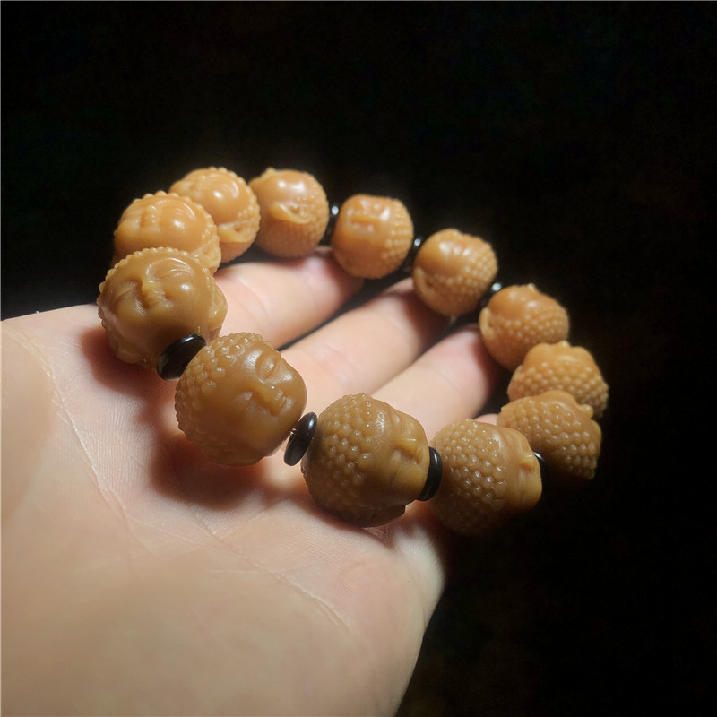 做旧风化菩提根宝宝佛手串白玉菩提根佛宝宝文玩直播带货一件代发
