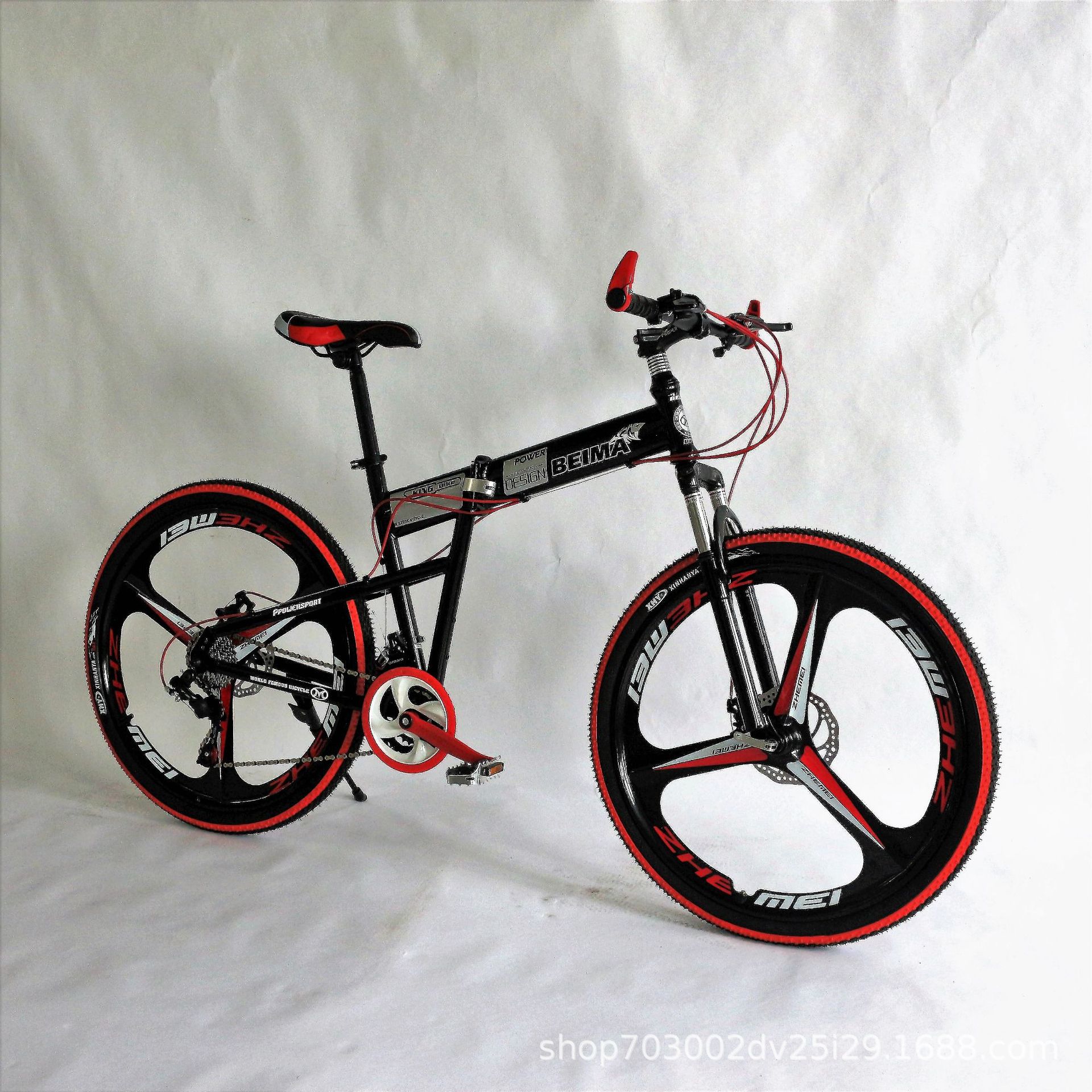 出口款一体轮山地车条轮自行车21速24速可定制配置自行车全套散件