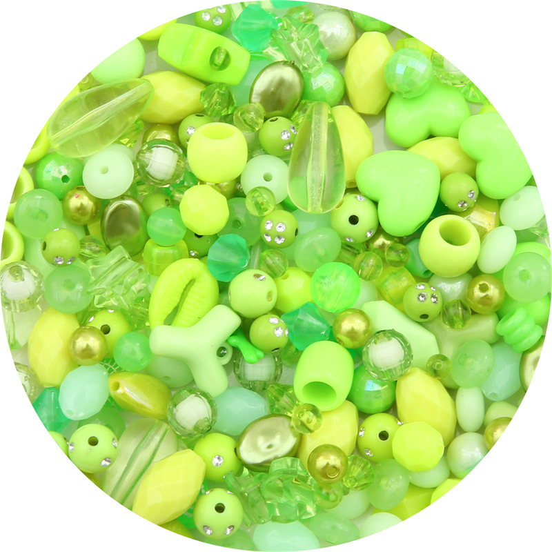 100G Random Mixed Beaded Loose Beads Acrylic Dripping Transparent Beads DIY Children Headwear Mobile Phone Charm Material Package