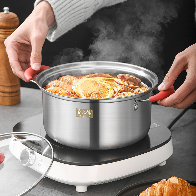 Cross-Border Stainless Steel Soup Pot Set 10-Piece Set Southeast Asian Kitchen Cooking Pot Set Soup Pot Wholesale Potset