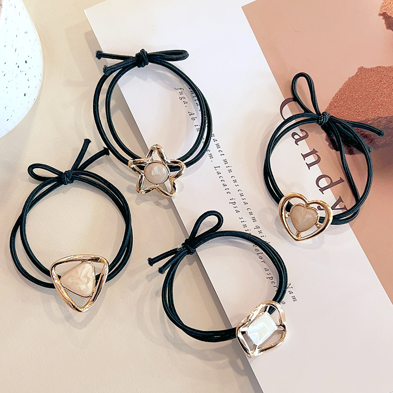Spring and Summer New Opal Geometric Hair Band Simple Exquisite Version Pearl Headband Light Luxury Adult Boutique Hair Rope for Women