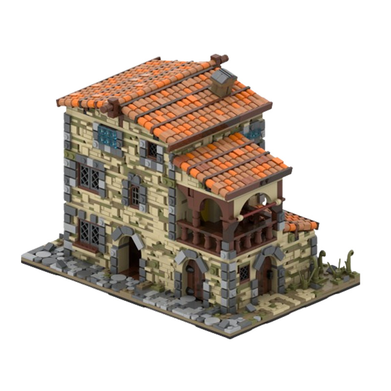 跨境热卖moc-162537意大利老房子兼容乐高积木老式建筑风格玩具
