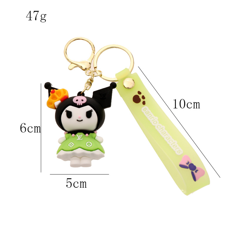 New Sanrio Dress Clow M Silicone Doll Keychain Pendant Couple Bags Car Key Chain Hanging Ornaments