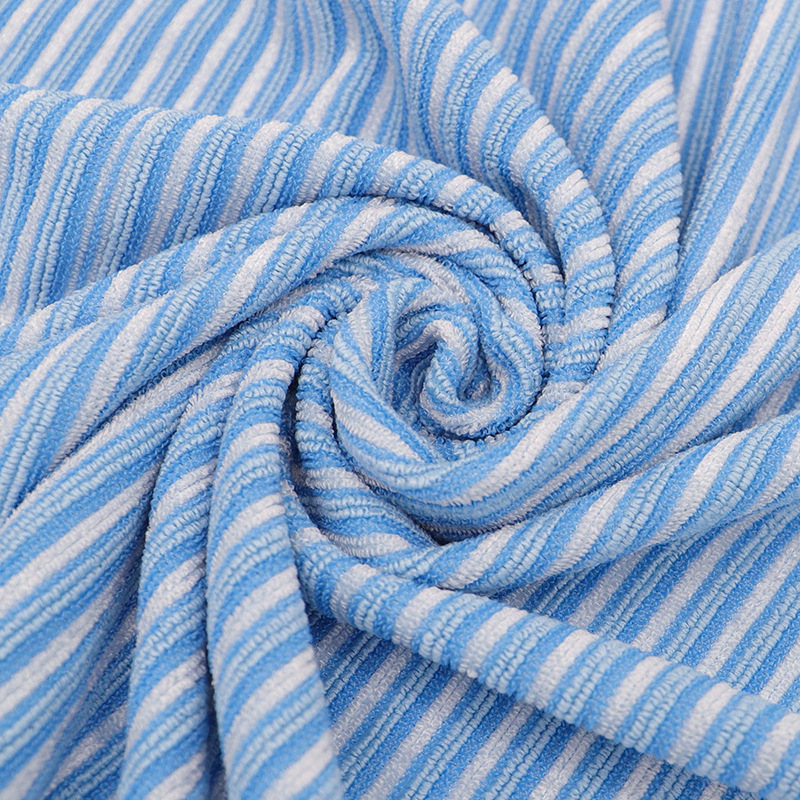 吸水机器人拖把布清洁面料 涤棉竹纤维蓝白条纹大珍珠毛巾布 现货