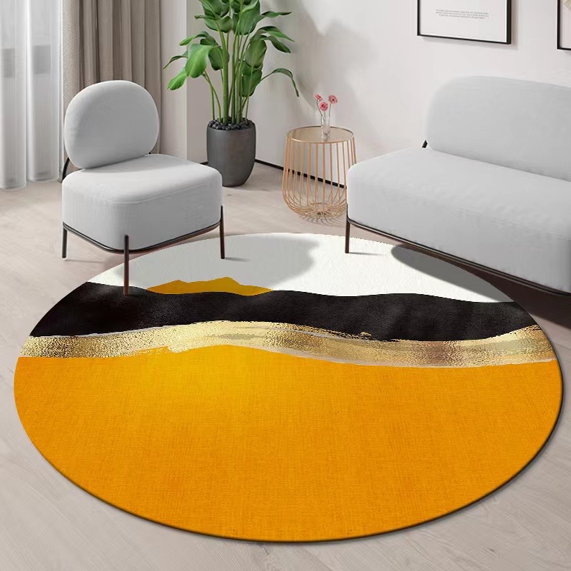 Cross-Border Pastoral Floral round Carpet European Retro Ethnic Style Living Room Bedroom Nacelle Chair Non-Slip Floor Mat