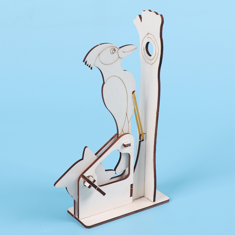 森林医生啄木鸟科技小制作学生手工科学实验玩具科普器材弹性势能