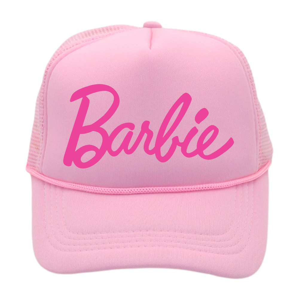 Cross-Border Barbie Pink Parent-Child Baseball Cap Summer Beach Female Sun Hat Girlfriends Party Sponge Mesh Hat Wholesale