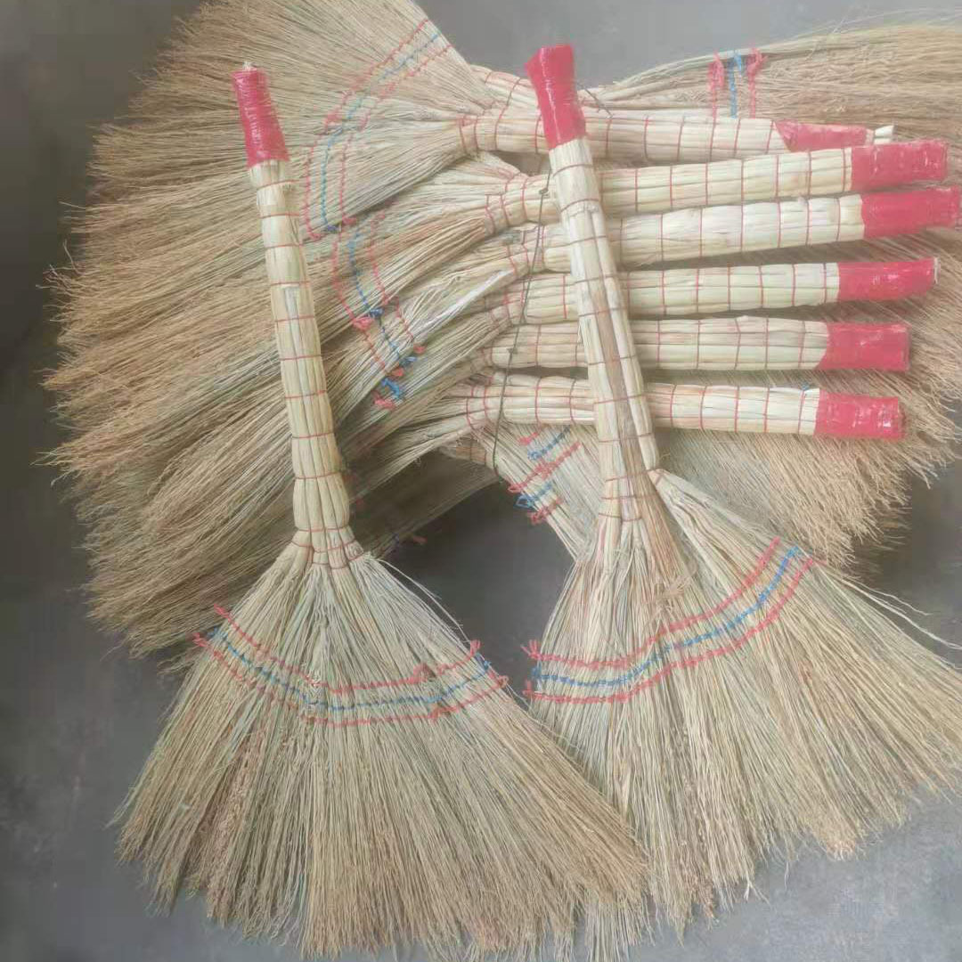 批发高粱扫把脱壳金丝苗无壳扫把硬扫帚懒人笤帚大扫把小笤帚手编