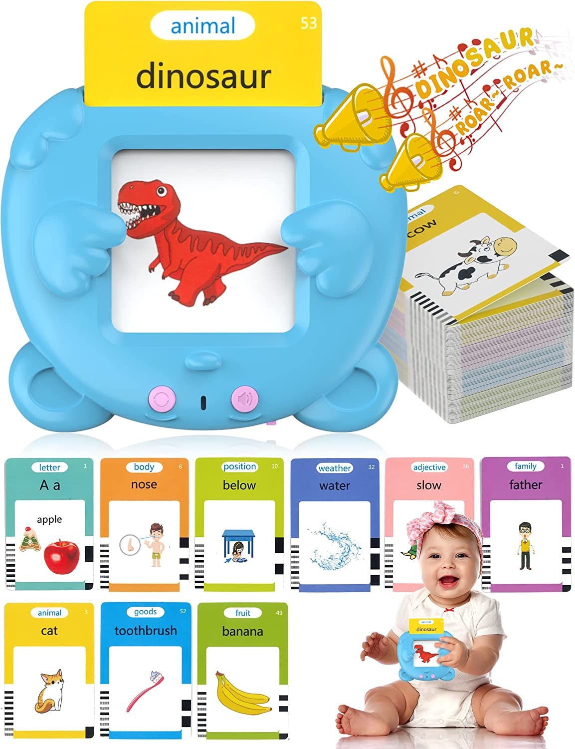 Cross-Border English Flash Cards Foreign Trade Children's Puzzle Flash Memory Card Card Inserting Machine Amazon Early Education Digital Camera