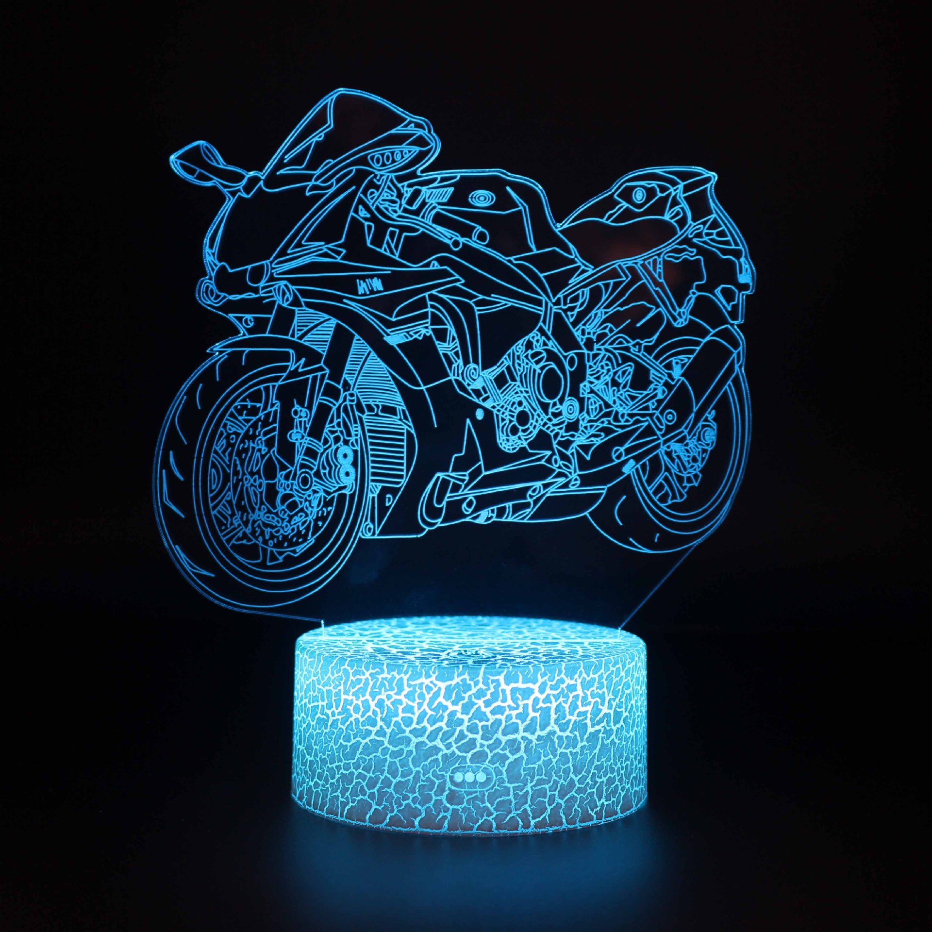 Cross-Border Small Night Lamp Hot Gifts Birthday Gifts Motorcycle Series Colorful Table Lamp Charging Led Small Table Lamp Sets