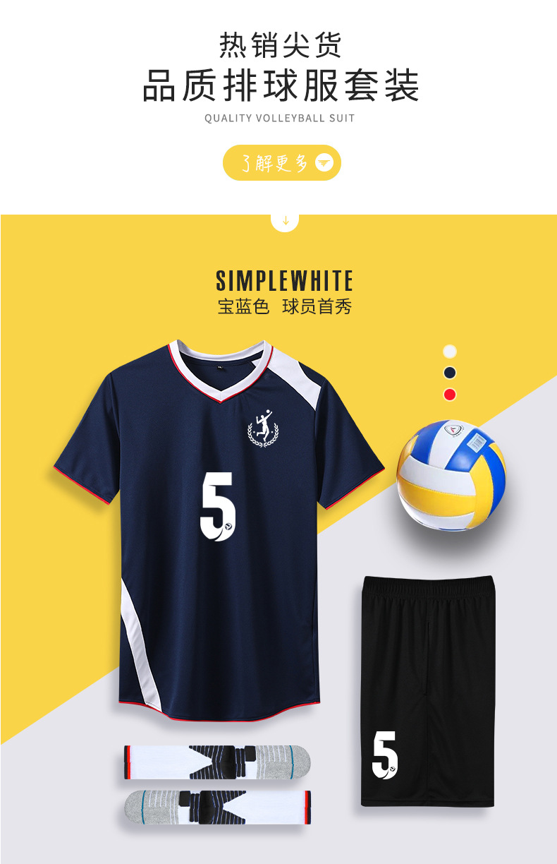 新款排球服套装男女学生气排球衣服比赛运动服印制训练队服印字号