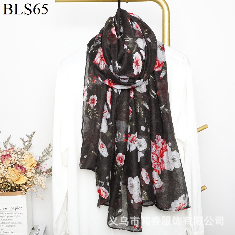 Mother's Scarf Female Autumn and Winter Wild Warm-Keeping and Cold-Proof Long Scarf Middle-Aged and Elderly Voile Cotton Neck Scarf