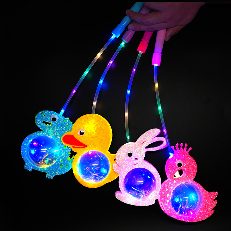 Douyin Children's LED Luminous Lantern Colorful Toy Portable Festive Lantern Cartoon Small Bell Pepper Square Night Market Stall