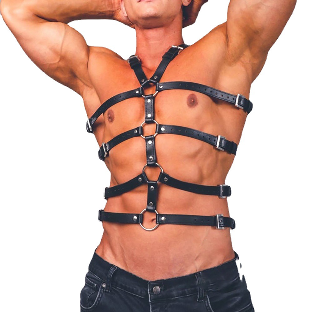 Amazon Men's Sexy Leather Strap Smsexy Bondage and Discipline Strap Adult Sex Tools Wear Props