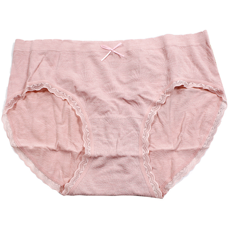 俏织少女内裤261透气莫代尔艾草裆蝴蝶结无缝舒适中腰三角裤头女