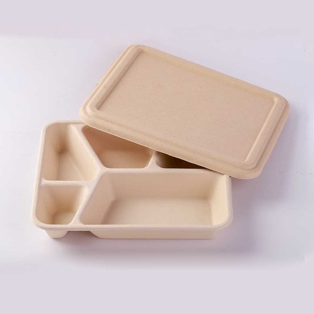 定制可降解竹纤维一次性餐具食品级二三四五格餐盘盒碗刀叉勺套装