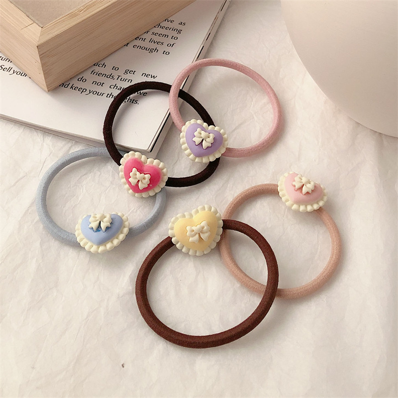 Korean Style Love Bow Tie Headband Hair Band Simple High Elastic Durable Ponytail Does Not Hurt Hair Band Female Hair Rope