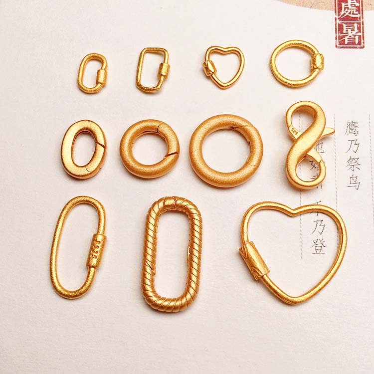 s925银镀金万能扣圆扣八字扣扣头配件手链手串配饰diy手工半成品