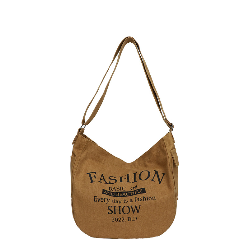 Foreign Trade Bags Thickened Washed Canvas Bag Female Fashion Tote Bag Students School Bag Large Capacity Message Bag