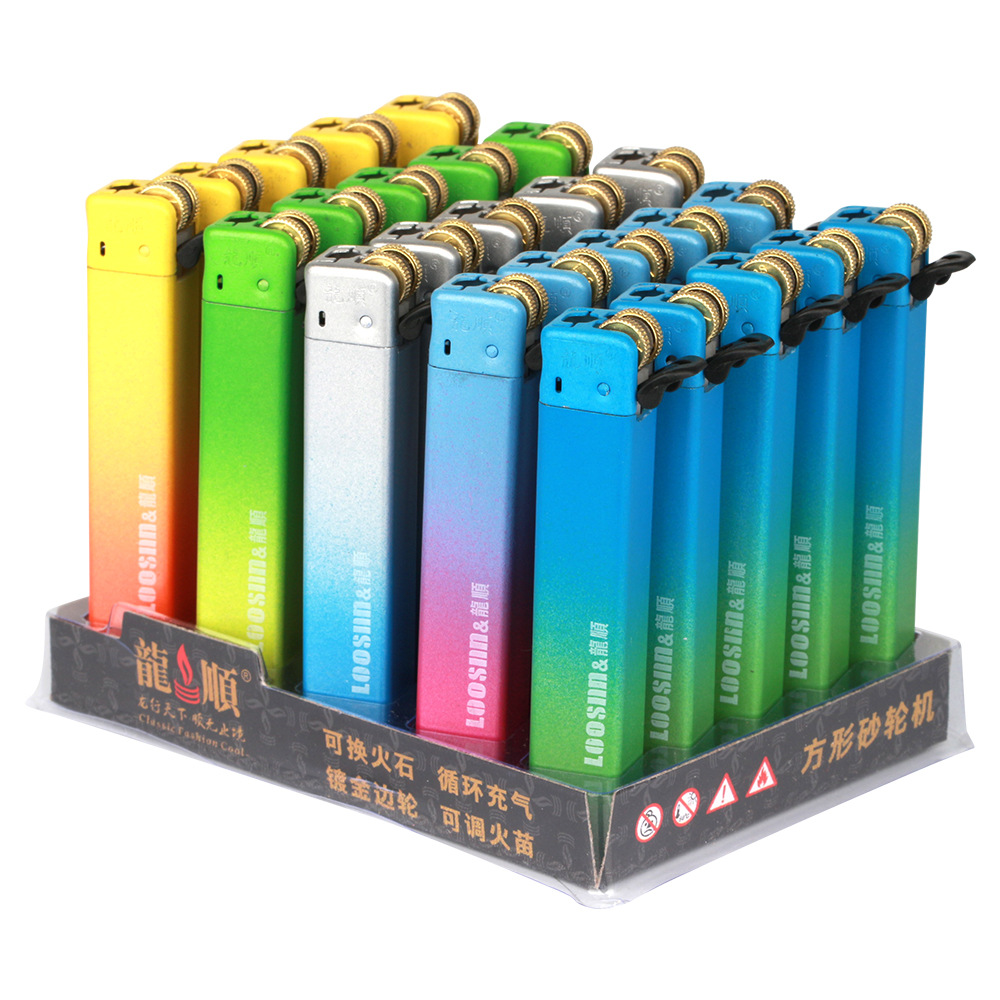 龙顺砂轮打火机可充气个性印字logo渐变砂轮广告机-阿里巴巴