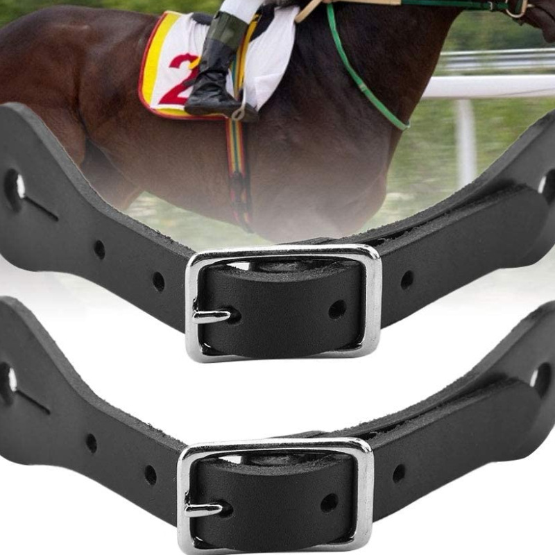 户外马术骑士装备马刺带 骑马皮革马刺皮条 可调节骑马皮带