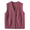 Vest Middle-aged person grandma Autumn and winter mink coat Middle-aged and elderly people Cardigan thickening keep warm sweater