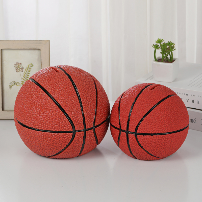 Factory Wholesale Basketball Football Coin Bank Vinyl Drop-Resistant Children Saving Box Student Gift Creative Home Decoration