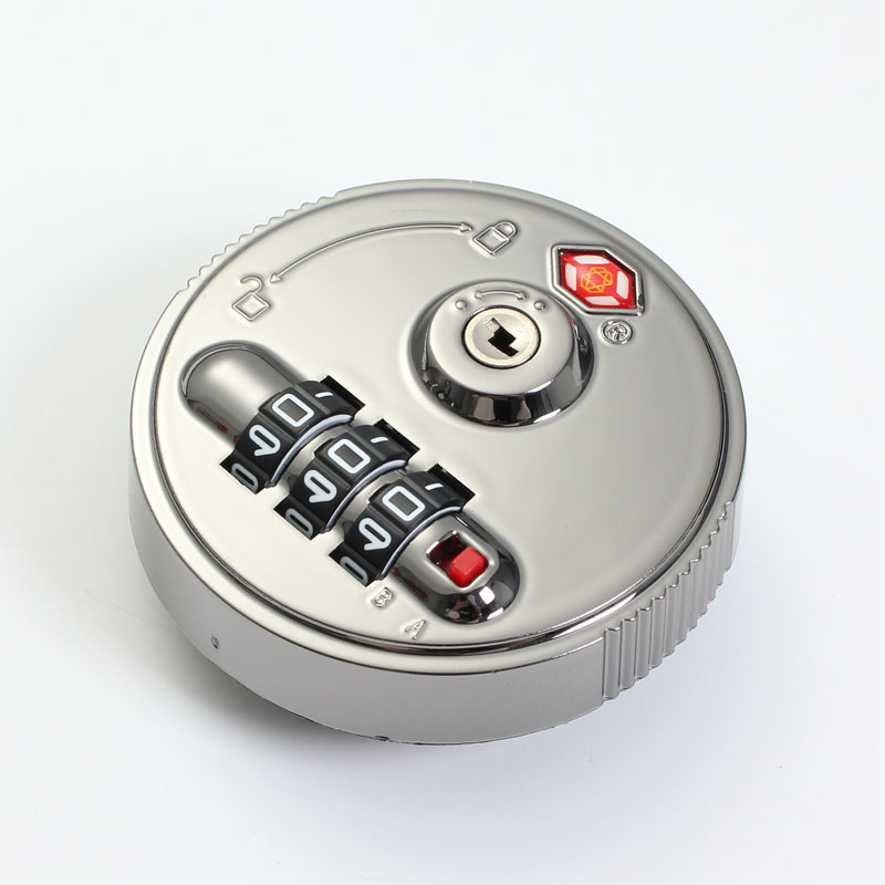 箱包密码锁配件圆锁枪色拉杆箱铝框箱三位密码锁