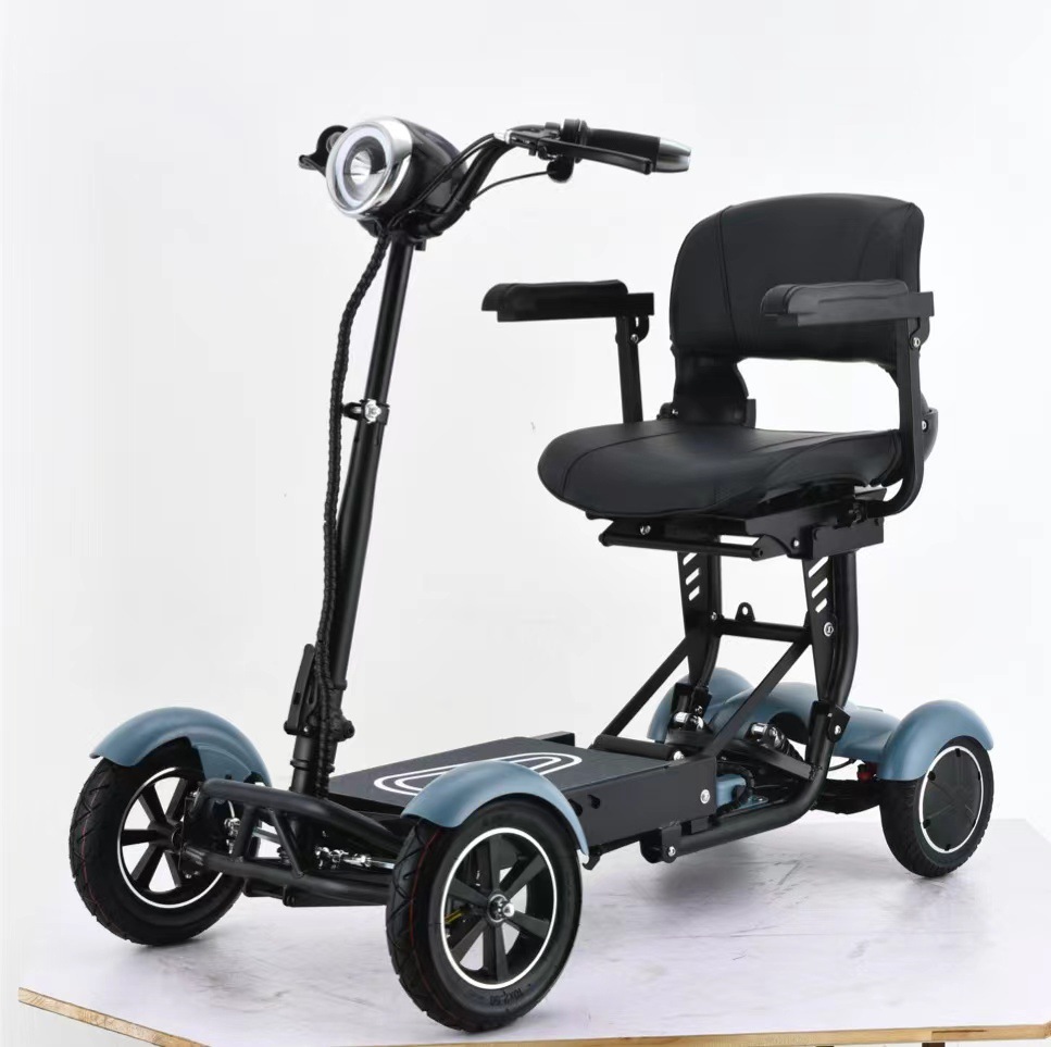 老年四轮安全稳定代步车轻便可折叠小型电动车家用电动四轮买菜车