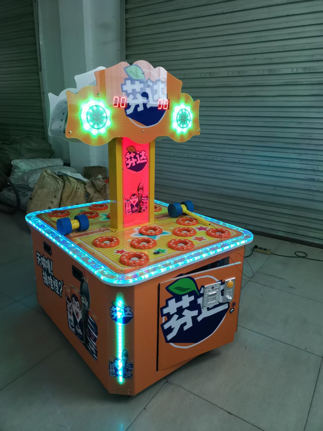 网红新款商用投币扫码儿童敲击双人打地鼠游戏机亲子互动益智娱乐