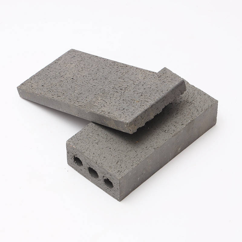 定制真空闷青色砖三孔陶土烧结砖广场公园人行道透水砖真空砖厂家