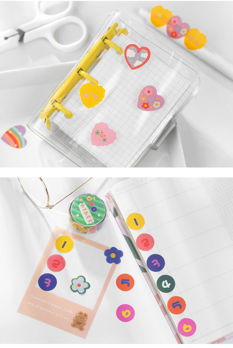 ins可爱小图案和纸胶带型贴画卡通少女表情单片贴纸手帐装饰素材