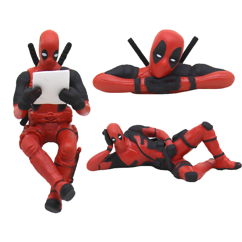 Deadpool Model Decoration War Police Lying Posture Handmade Toy Tag Looking Back Posture Anime Peripheral Home Office