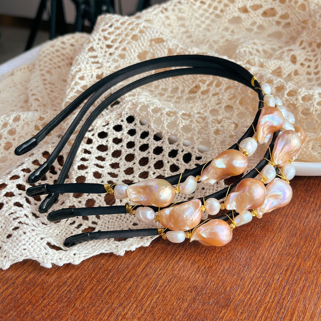 超大颗粒 天然巴洛克珍珠发箍复古简约百搭饰品礼物甜美发夹头饰