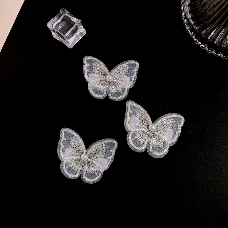 杨同款珍珠蝴蝶发带流苏发夹超仙串珠链条发卡发饰编辫发链