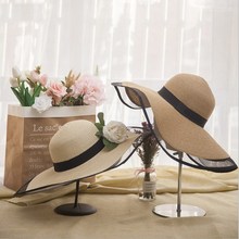 Straw Hats For Women Beach Hat Wide Brim Fashion Bow Sunhat