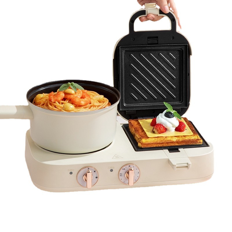 美的zc1513p101烤面包机多士炉三明治机电火锅电蒸锅多功能早餐机