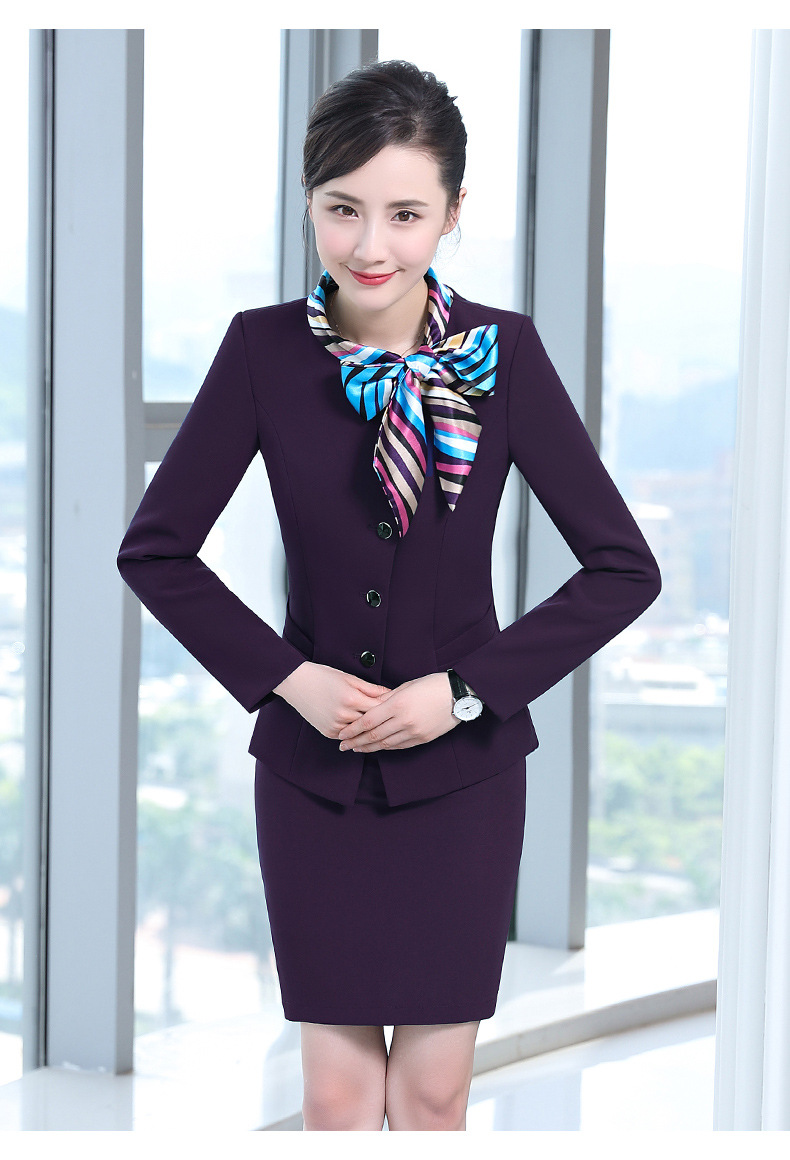 酒店前台工作装女秋冬美容院接待工装餐厅宾馆收银服务员工作服女