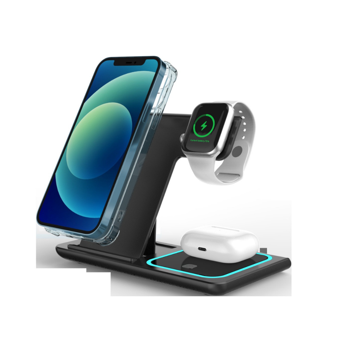 Source Hot Sale Three-in-One Wireless Charger Electrical Appliance Amazon Hot Mobile Phone Bracket Foldable Mobile Phone Wireless Charger Wireless Charger