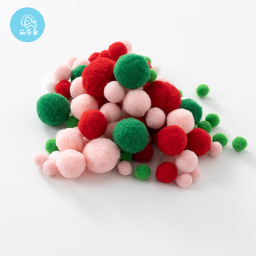 毛线球毛球diy绒球美工区区域材料幼儿园手工制作彩色小棉球圣诞