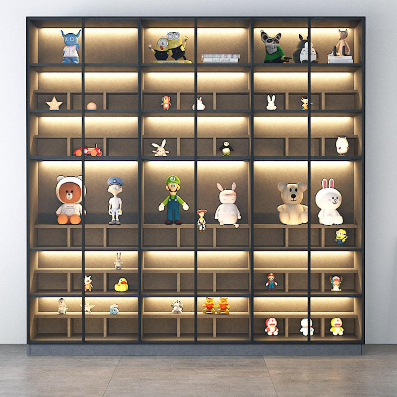 定制玻璃柜乐高手办展示柜样品摆放架玩具展柜卡通模型玻璃柜定做